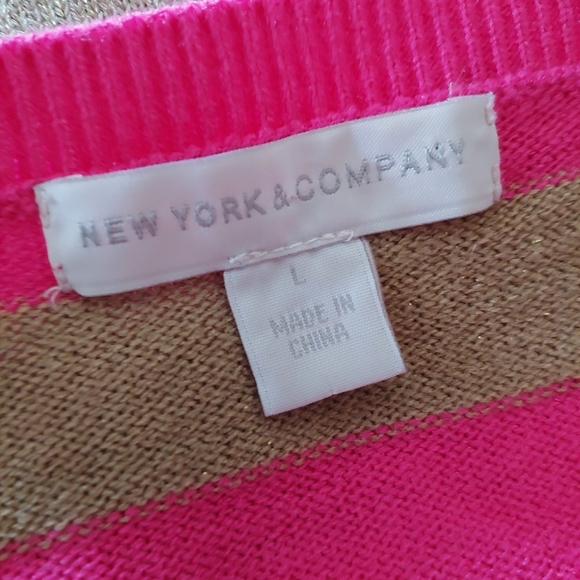 New York & Co. Striped V-neck Sweater Size Large - Picture 6 of 10